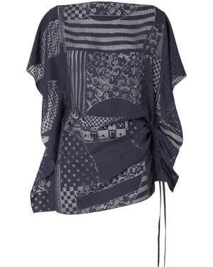 Fendi Silk And Viscose Burnout Top - Blue