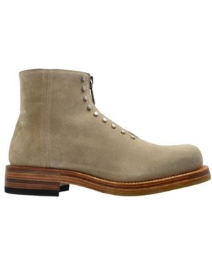 McQueen Studded Zip-Detailed Ankle Boots - Brown