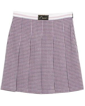 Marni Check-Patten Pleated Skirt - Purple