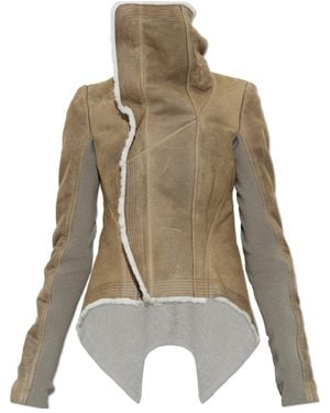 Rick Owens Asymmetric Shearling-Detailed Jacket - Multicolour