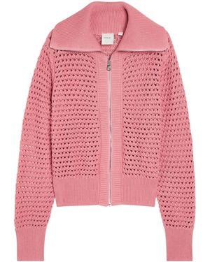 Varley Pure Cotton Zipper Knitted Sweater - Pink