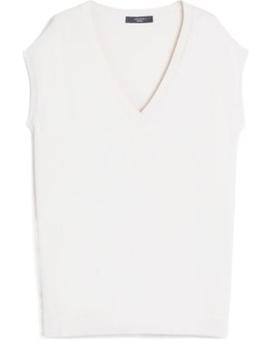 Weekend by Maxmara Viscose Yarn Gilet - White