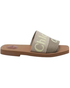 Chloé Woody Flat Sandals - Brown