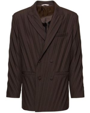 Valentino Double-Breasted Blazer - Brown