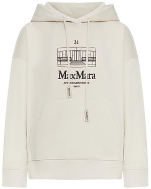 Max Mara Technical Cotton Jersey Sweatshirt - White