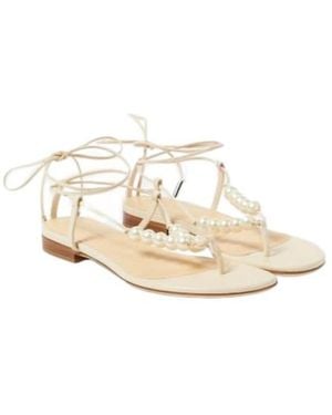 Magda Butrym Embellished Leather Sandals - White