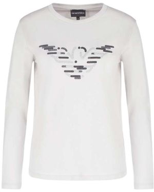 Emporio Armani Logo Long-Sleeved T-Shirt - White