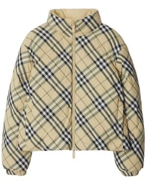 Burberry Checkered Reversible Zip-Up Jacket - Metallic