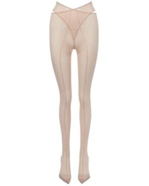 The Attico Cheopissima Mesh Over-The-Knee Boots - White