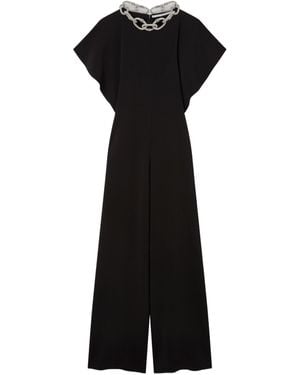 Stella McCartney Chain-Embellished Wide-Leg Jumpsuit - Black