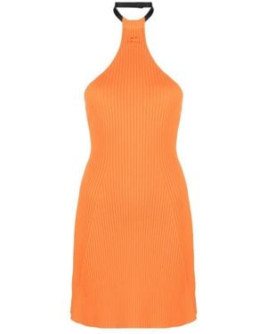 Courreges Ribbed Halterneck Minidress - Orange
