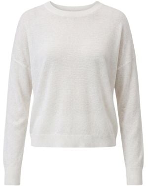 Closed Crew-Neck Long-Sleeves Sweatshirt - White