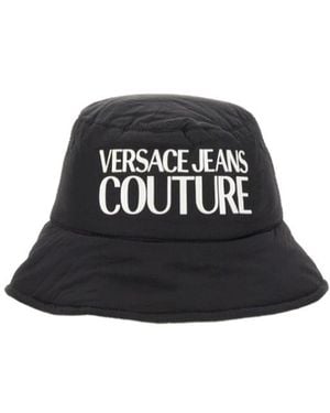Versace Jeans Couture Couture Logo Detailed Bucket Hat - Black