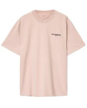 AllSaints Hallis Oversized Graphic T-Shirt - Pink