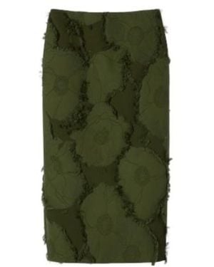 Gucci Cotton Wool Blend Mid-Length Skirt - Green