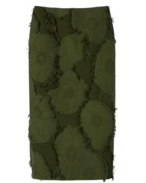 Gucci Cotton Wool Blend Mid-Length Skirt - Green