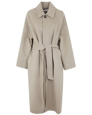 Ami Paris Single Breated Midi Coat - White