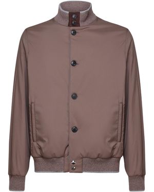 Fedeli Long-Sleeved Casual Jacket - Brown
