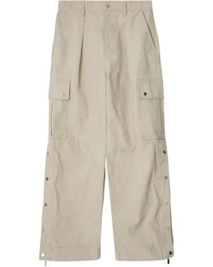 Burberry Wide Leg Cargo Trousers - White