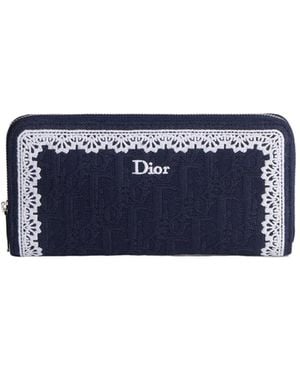 Dior Oblique Voyageur Slim Wallet - Blue