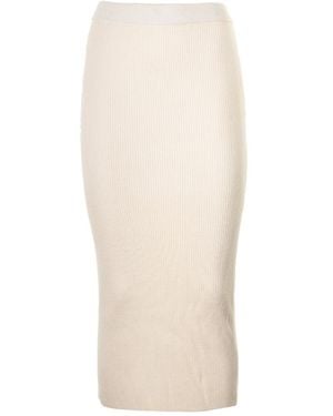 Michael Kors Michael High Waisted Knitted Skirt - White