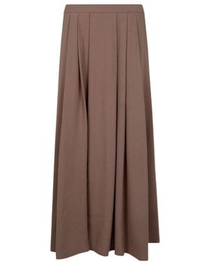 Seventy Pleated Midi Skirt - Brown