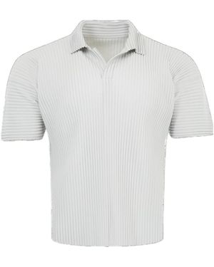 Homme Plissé Issey Miyake Plissé-Effect Polo Shirt - White