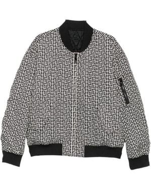 Balmain Pb-Monogram Bomber Jacket - Grey