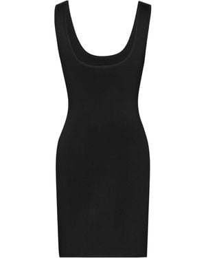 Saint Laurent Robe Courte Débardeur En Maille - Black