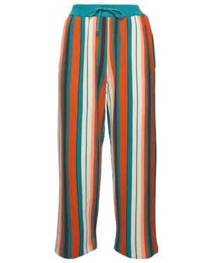 La DoubleJ Vertical-Stripe Cropped Pants - Blue