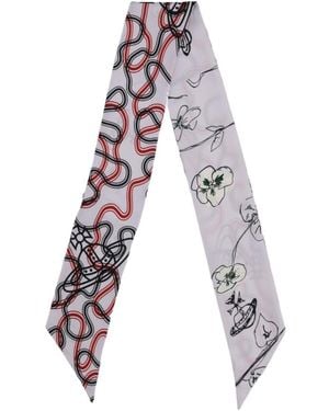 Vivienne Westwood Printed Silk Scarf - White