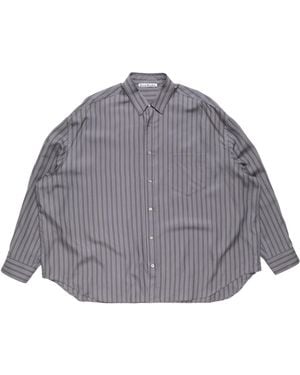 Acne Studios Striped Button-Up Shirt - Gray