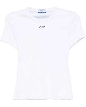 Off-White c/o Virgil Abloh Off Stamp Ribbed T-Shirt - White