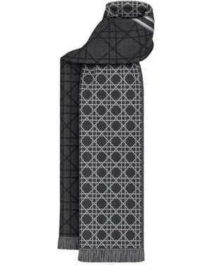 Dior Striped Cannage Scarf - Black