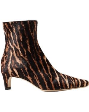 STAUD Wally Leopard Printed Boots - Brown