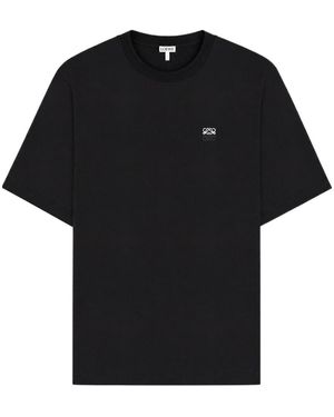 Loewe Logo-Embroidered Cotton T-Shirt - Black