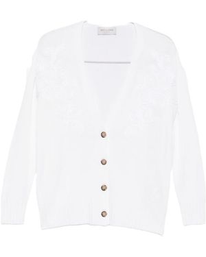 ERMANNO FIRENZE Floral Embroidered Cardigan - White