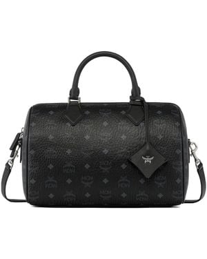 MCM Zippered Shoulder Bag - Black