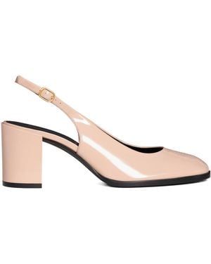 Celine Lily Perforated Triomphe Slingback - Natural