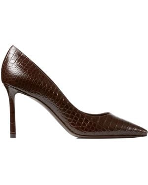 Jimmy Choo 85Mm Leather Heeled Court Shoes - Brown