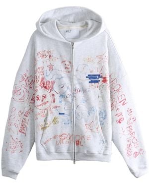 Paly Hollywood Zippered Hoodie - White