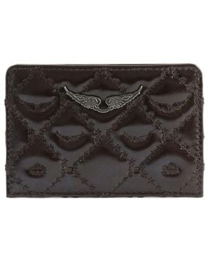 Zadig & Voltaire Vintage Quilted Leather Card Holder - Black