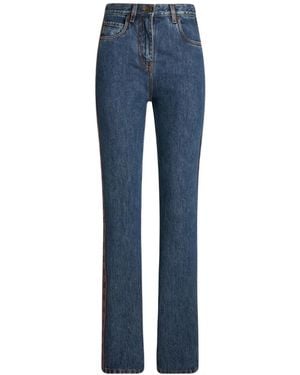 Etro Side-Appliqué Jeans - Blue