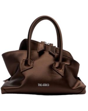 The Attico La Passeggiata Mini Satin Tote Bag - Brown