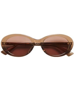 Bottega Veneta Classic Oval Sunglasses - Brown