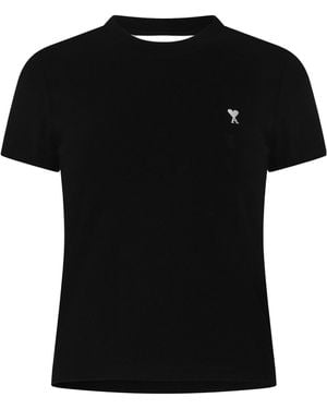 Ami Paris Pure Crew-Neck Short-Sleeve Tee - Black