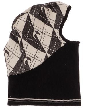 Marine Serre Printed Twisted Knitted Hat - Black