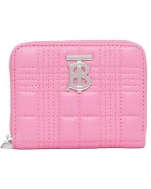 Burberry Lola Check-Quilted Wallet - Pink