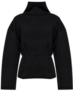 Alaïa Alaïa Roll-Neck Drop Shoulder Jumper - Black