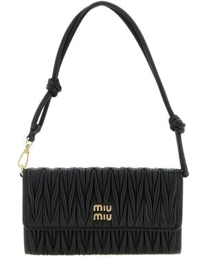 Miu Miu Matelassé Nappa Leather Wallet - Black
